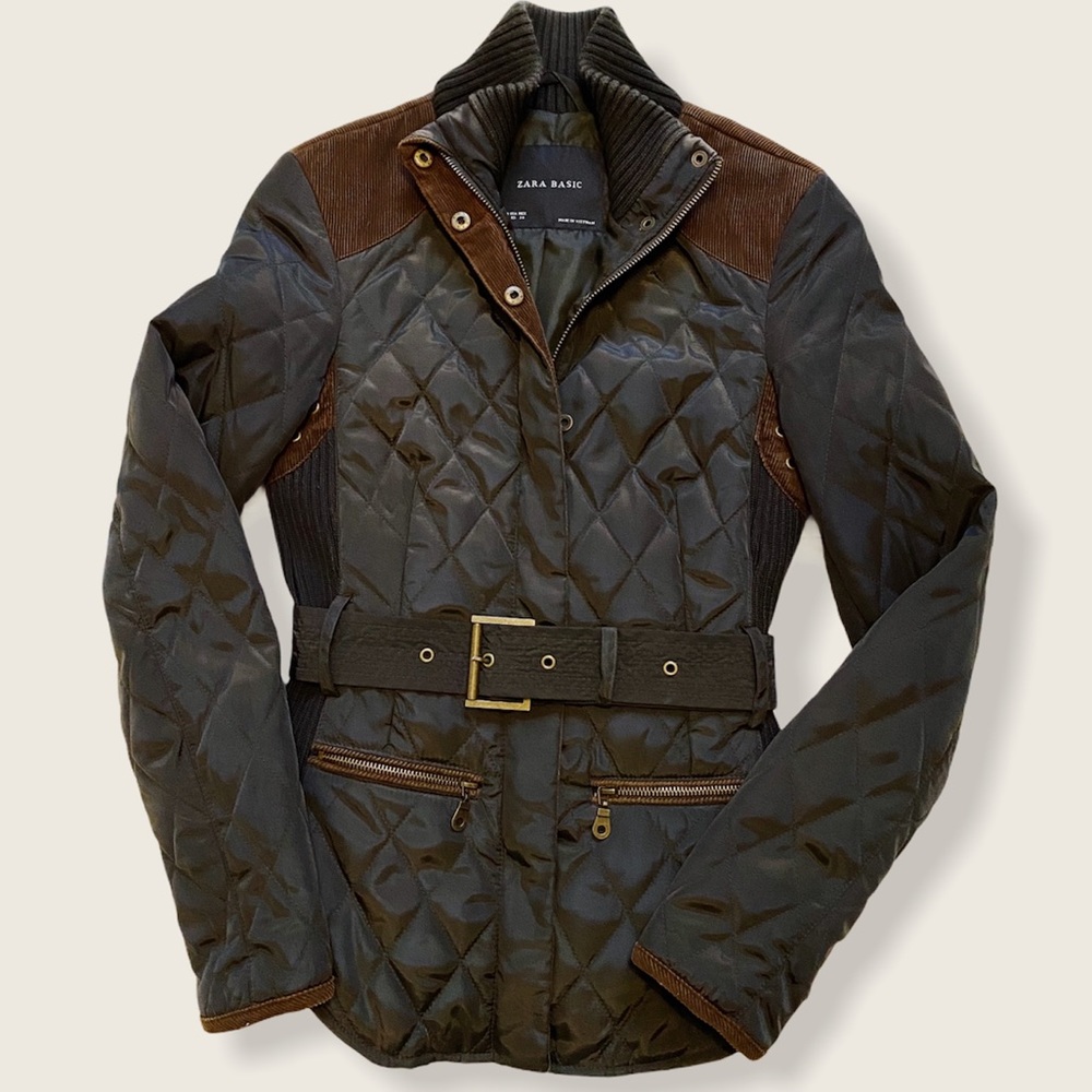 Zara Quilted Jacket with Belt